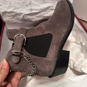 Salvatore ferragamo Ardisie Chain Suede Chelsea Boots Boots